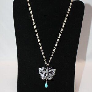Vintage Sterling Silver Butterfly and Sterling Silver Link Chain